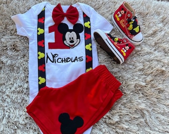 Mickey mouse birthday shirt, Mickey mouse boys set, mickey mouse first birthday outfit and shoes , mickey mouse shirt, mickey outfit, shoes