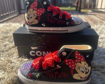 Minnie Mouse bling shoes, Minnie Mouse red  Sneakers shoes, Minnie Mouse rhinestones shoes, for tutu set, for birthday outfit, Minnie Mouse