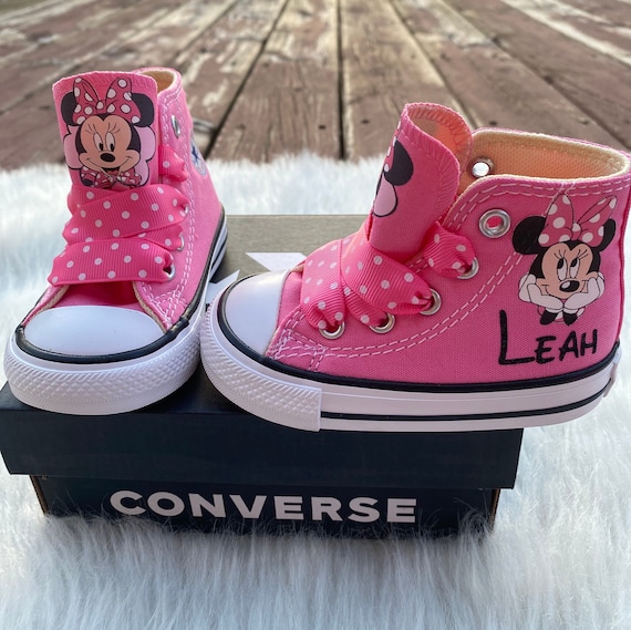 Minnie Mouse Converse Shoes/ Minnie Mouse First Birthday - Etsy