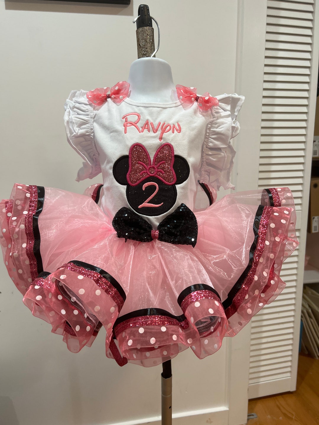 Pink Minnie Mouse Birthday Outfit, Minnie Tutu Set, Minnie Mouse 1st ...