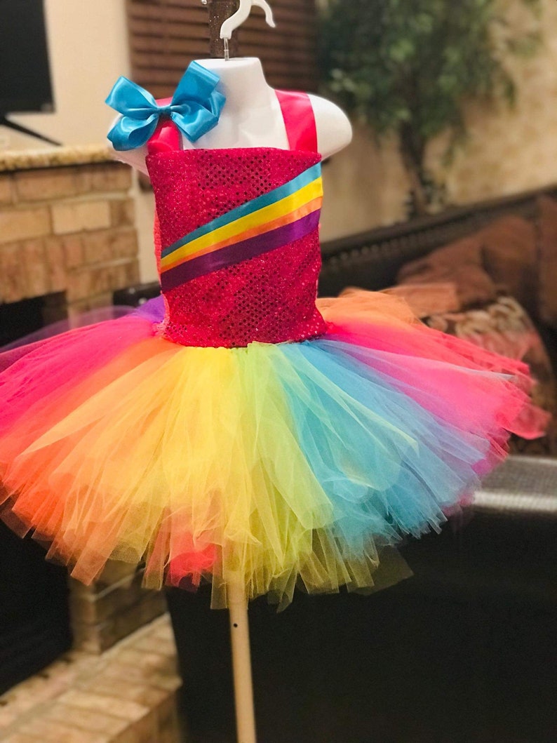 Jojo siwa tutu set /Rainbow tutu dress/ jojo Halloween | Etsy