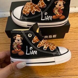 Safari Mickey Mouse sneakers shoes, Mickey Mouse first birthday outfit boy/ Mickey Mouse custom shoes/ Mickey Mouse shoes/ 1st birthday boy