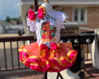 Moana tutu set, birthday outfit , baby Moana dress, Moana tutu dress, Hawaiian princess tutu set,Moana  birthday shirt