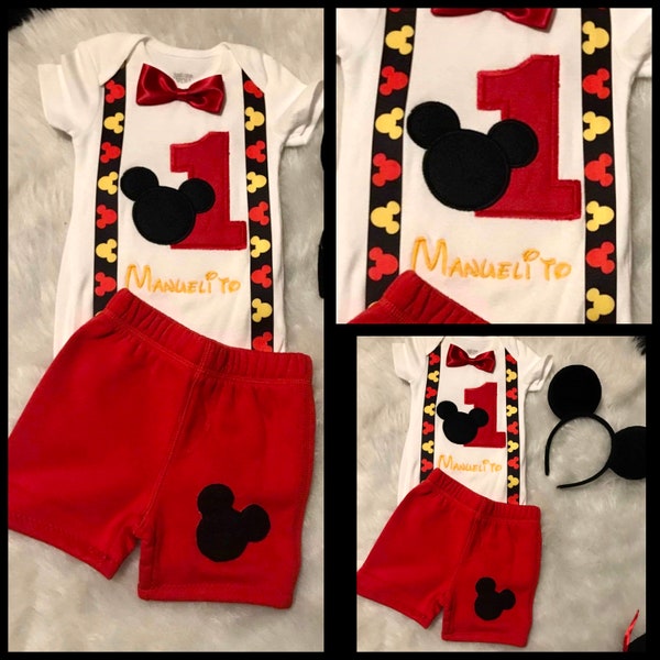 Mickey mouse birthday outfit , Mickey mouse birthday shirt, mickey mouse 1st birthday boy, Mickey Mouse boys se, smash cake boys outfit