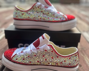Bling converse, Customized Rhinestone Shoes, Sweet 16, Quinceañera, wedding shoes