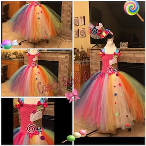 Candyland tutu dress | candy land dress | lollipop tutu dress| candyland costume dress for Halloween| birthday outfit | candy tutu dress