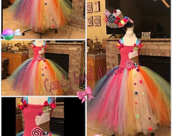 Candyland tutu dress | candy land dress | lollipop tutu dress| candyland costume dress for Halloween| birthday outfit | candy tutu dress