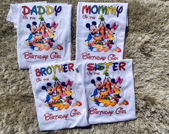 Mickey Mouse club house family birthday shirts, mickey Mouse  mommy and daddy shirts, Mickey Mouse club house birthday shirt matching shirts