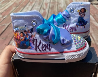 Encanto bling shoes, encanto sneakers shoes , encanto birthday outfit, encanto shoes, Isabela shoes, encanto rhinestones shoes, encanto