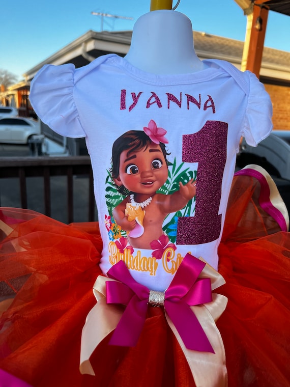 Moana tutu set, birthday outfit , baby Moana dress, Moana tutu dress, Hawaiian princess tutu set, Moana  birthday shirt, baby Moana tutu