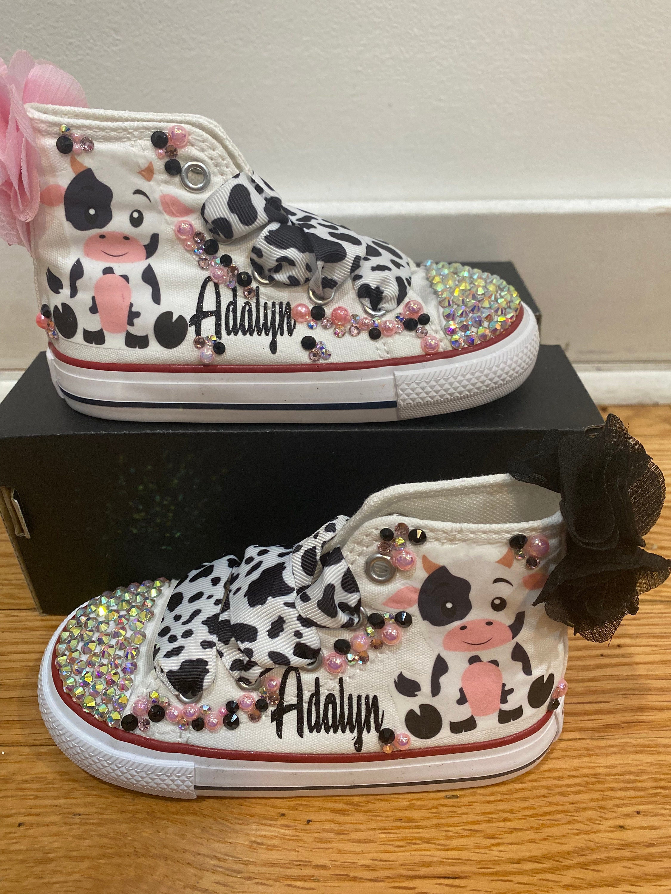 Baby & Toddler Customizable Cow Converse Shoes | Kaye Custom 10C