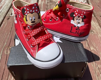 Minnie Mouse Sneakers shoes/ Minnie Mouse first birthday outfit/ Minnie Mouse custom shoes/ Minnie Mouse red shoes/ 1st birthday / party