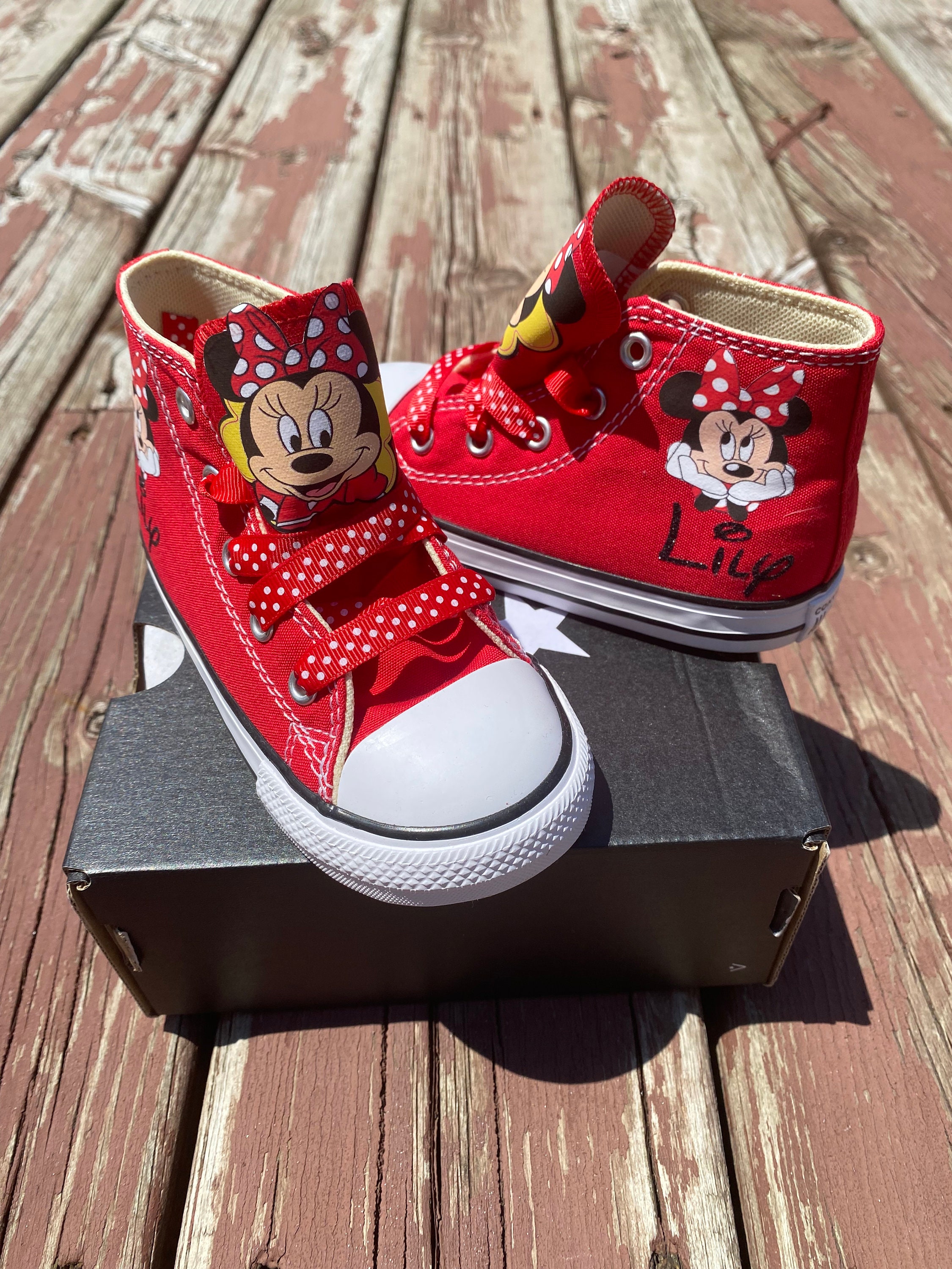 Zapatos Minnie Mouse Sneakers Traje de primer cumpleanos de Minnie Mouse Zapatos personalizados de Minnie Mouse Zapatos rojos de Minnie Mouse 1er cumpleanos fiesta Etsy Mexico