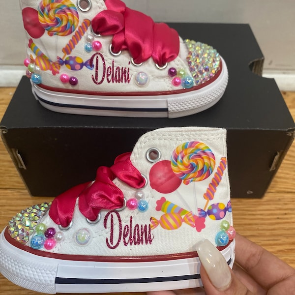 Candyland bling shoes, candy land birthday shoes, lollipop bling shoes, birthday outfit