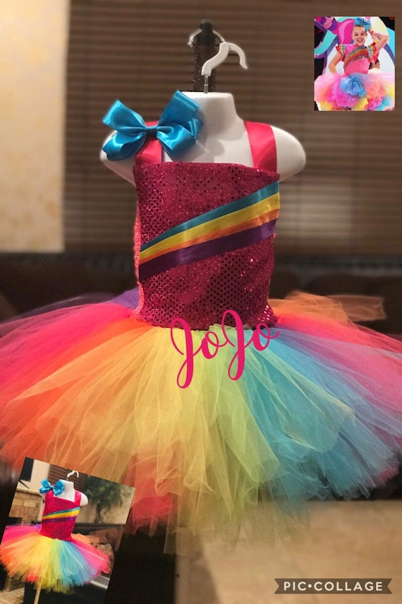 jojo siwa rainbow tutu dress