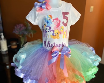 My little pony birthday outfit, my little pony tutu set, my little pony birthday shirt, my little pony birthday dress