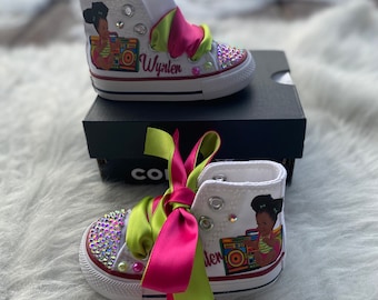 Fresh princess baby bling shoes, Afro baby bling shoes, fresh princess outfit, Afro fresh princess birthday shoes