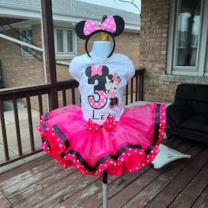 minnie mouse 3rd birthday dress Minnie Mouse 3rd Birthday dress with a ribbon trimmed tutu