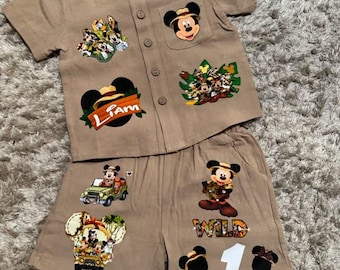 Safari Mickey mouse birthday outfit, wild safari Mickey mouse boys set, mickey mouse outfit and shoes, mickey mouse shirt, safari animals