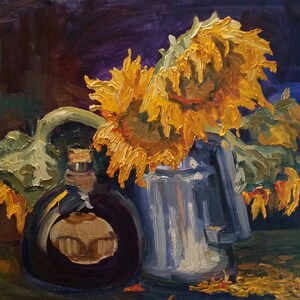 At tje End of the Day Original Oil Painting on Board
