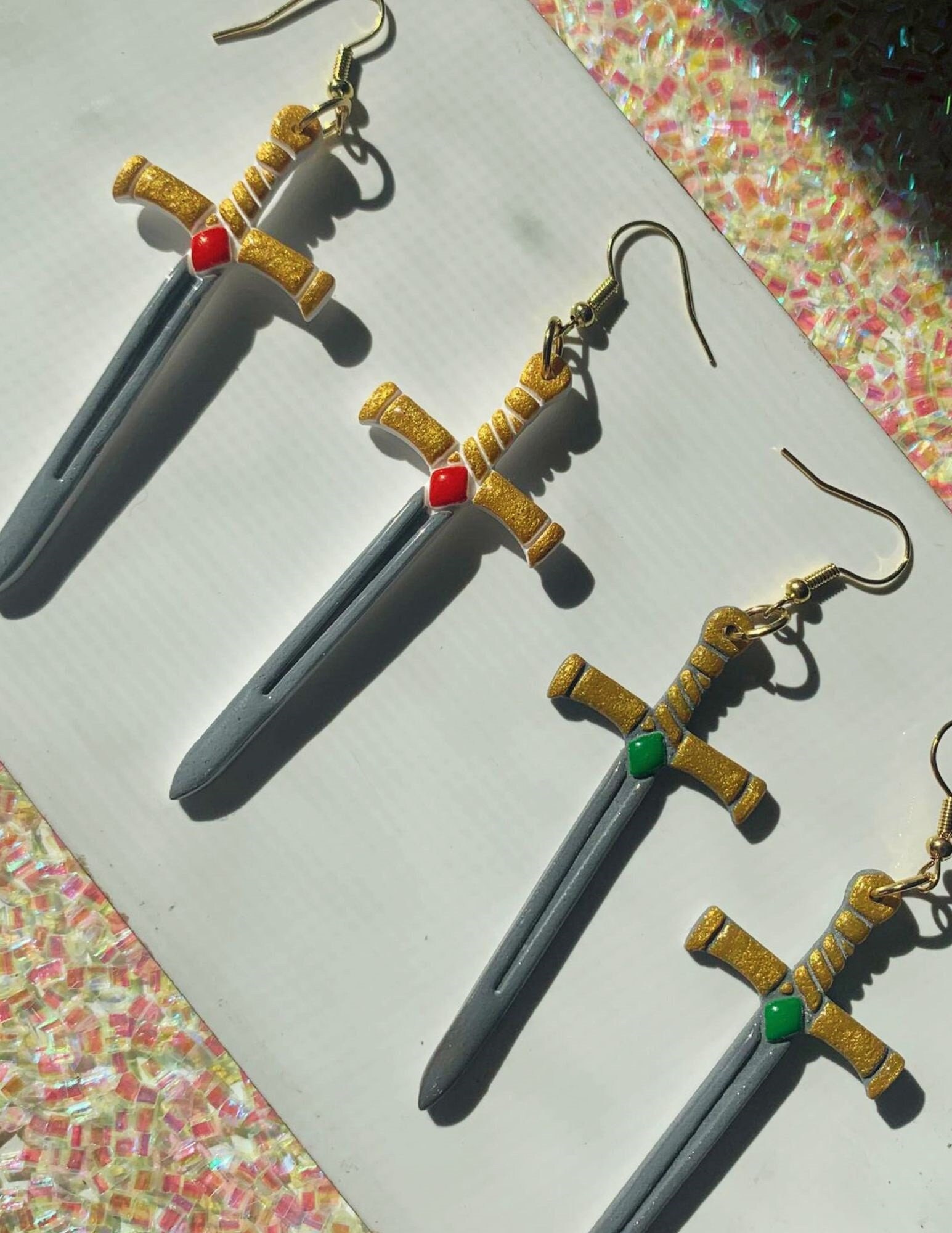 Sword / Bookish Polymer Clay Sword Earrings - Etsy