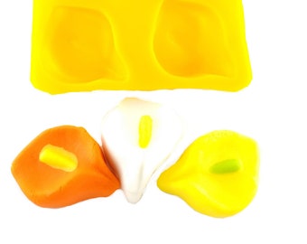 Calla Lilly 4 Cavity Cream Cheese Mint Mold Candy Melts Fondant Chocolate Soap