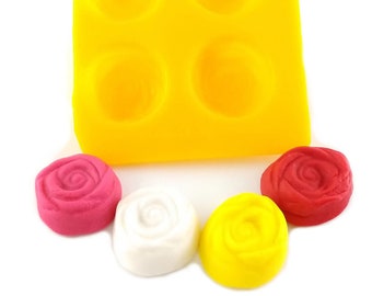 Rose 4 Cavity Flexible Silicone Molds for Cream Cheese Mints, Chocolate, Fondant, Gummy, Fat Bombs, Buttercream, Candy Melts, Cookie Dough