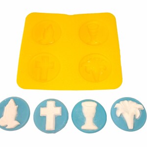 Communion Confirmation 4 Cavity Cream Cheese Mint Mold Candy Melts Fondant Chocolate Soap