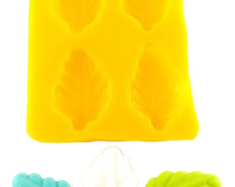 Leaf 4 Cavity Flexible Silicone Molds for Cream Cheese Mints, Chocolate, Fondant, Gummy, Fat Bombs, Buttercream, Candy Melts, Cookie Dough