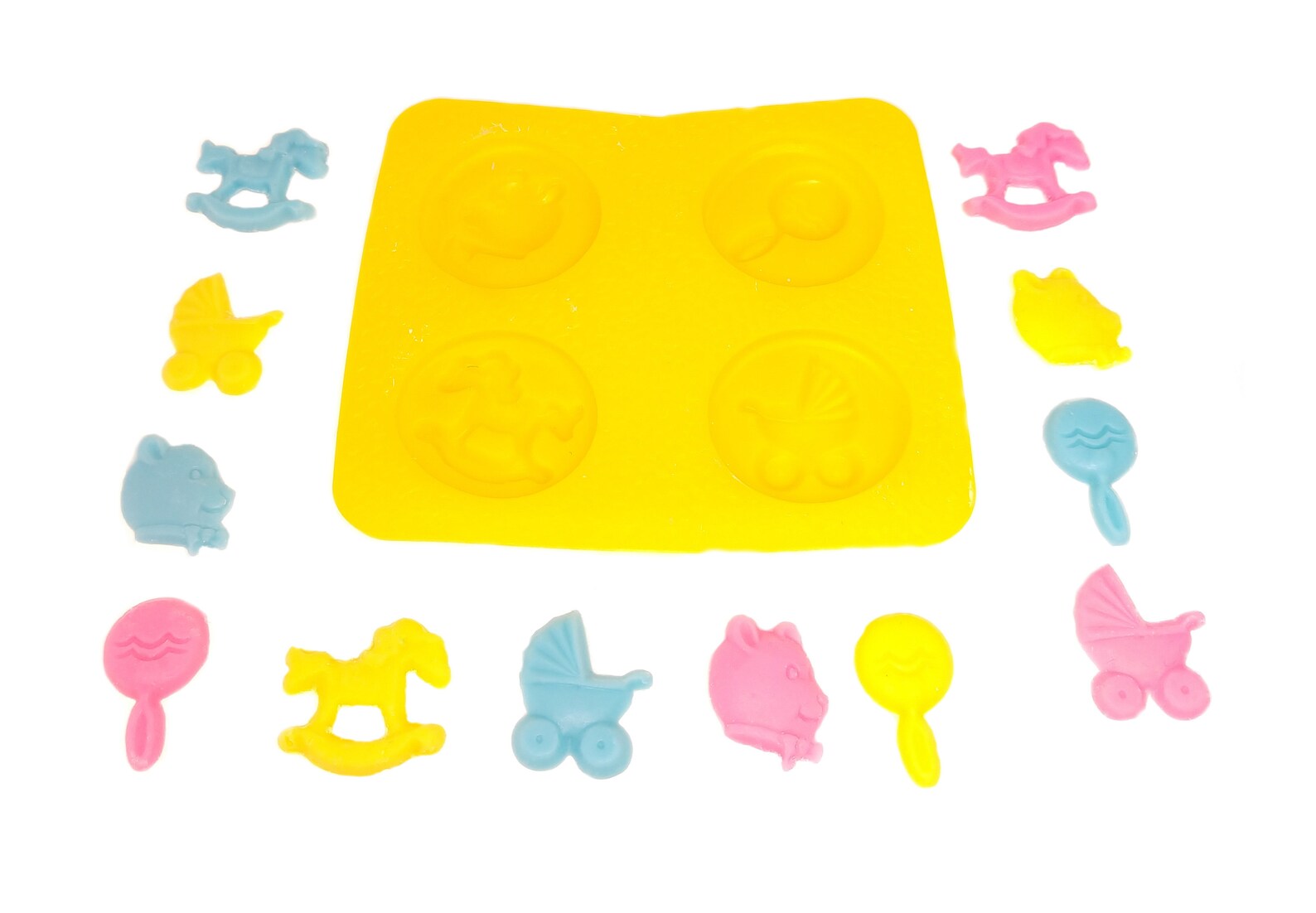 Baby Shower 4 Cavity Cream Cheese Mint Mold Candy Melts Fondant