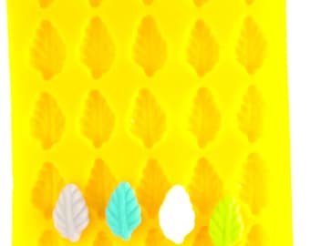 Leaf 25 Cavity Flexible Silicone Molds for Cream Cheese Mints, Chocolate, Fondant, Gummy, Fat Bombs, Buttercream, Candy Melts, Cookie Dough