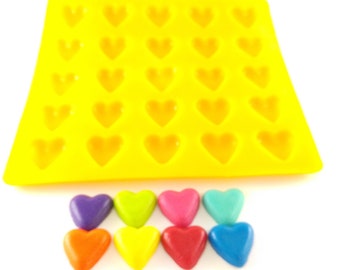 Hearts 25 Cavity Flexible Silicone Molds for Cream Cheese Mints, Chocolate, Fondant, Gummy, Fat Bomb, Buttercream, Candy Melts, Cookie Dough