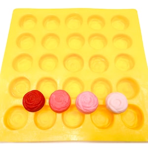 Rose 25 Cavity Flexible Silicone Molds for Cream Cheese Mints, Chocolate, Fondant, Gummy, Fat Bombs, Buttercream, Candy Melts, Cookie Dough