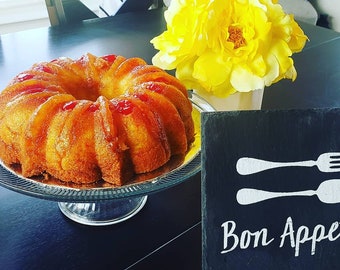 Pineapple Upside Down Rum Cake