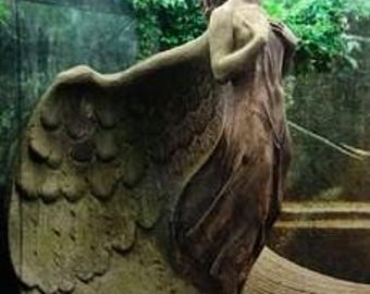 Angel Monument Photo Card- Historic Cemetery Image