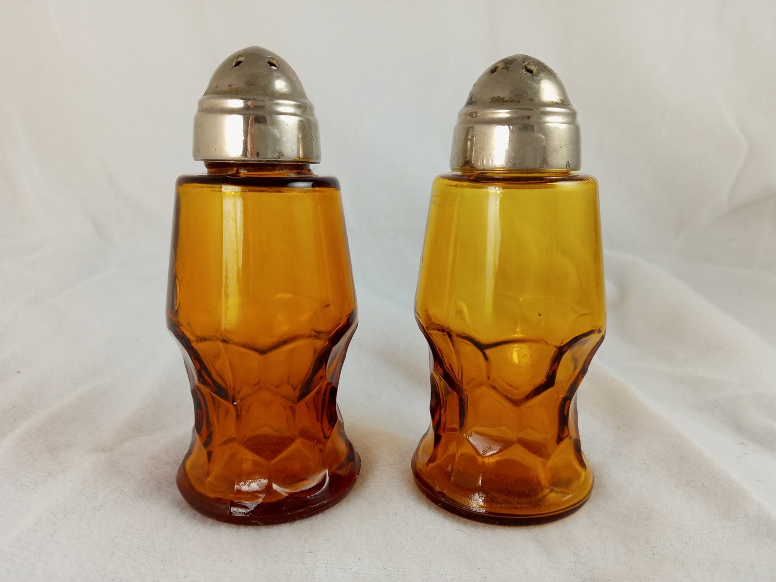 Viking Glass Amber Salt & Pepper Shakers Etsy Norway