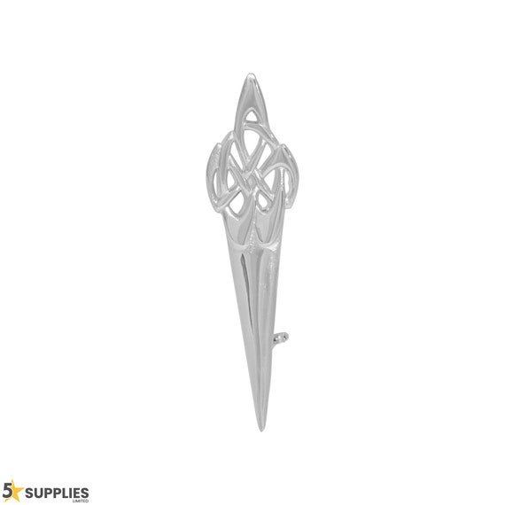 Scottish Kilt Pin Thistle Heritage Chrome Finish 4/" Highland Celtic Pins Brooch