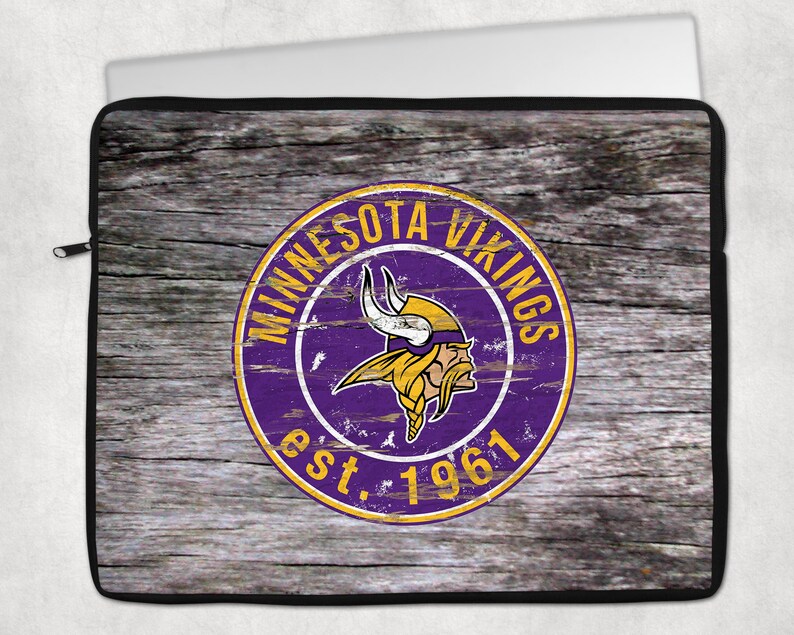 Football Custom Laptop Sleeve Tablet Case Distressed Vikings Laptop Sleeve Padded Laptop Case Personalized Laptop Sleeve