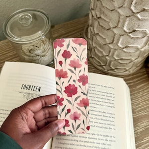 Aquarell Blumen Lesezeichen – Florales Lesezeichen für Buchliebhaber, Weiches botanisches Lesezeichen in Pastellfarben, künstlerisches Buchgeschenk für Gärtner & Leser