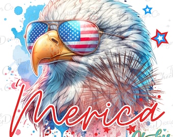 Eagle July 4th Png, Fourth Of July Eagle Png, Independence Day Png, Preppy Patriotic Eagle Png