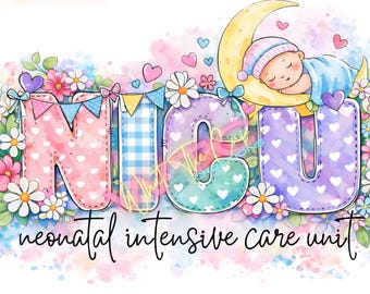 NICU Nurse PNG, Neonatal Intensive Care Unit Design, Watercolor Baby Floral Design