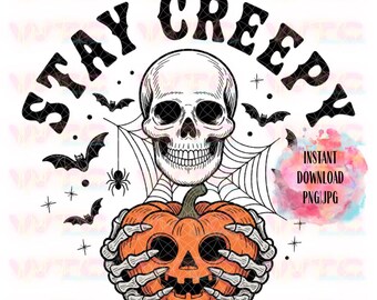 PNG de Halloween espeluznante: Calavera, calabaza y manos de esqueleto (descarga digital)