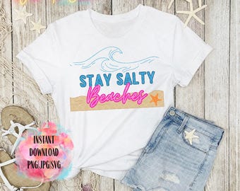 Stay Salty Beach SVG coupe fichier : dessins d'été (téléchargement numérique)