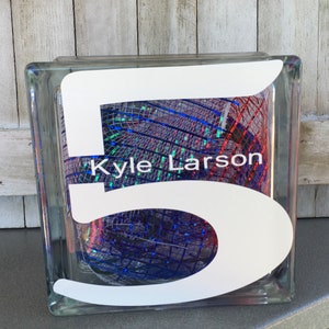 Nascar Kyle Larson, Glass Blocks, Glass Blocks with Lights, Glass Block, Glass Block with Lights &  Nascar