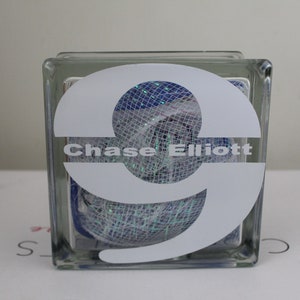 Nascar Chase Elliot, Glass Blocks, Glass Blocks with Lights, Glass Block, Glass Block with Lights & Nascar