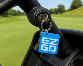 Laser Engraved Golf Cart Keyring – Custom Golf Cart Keychain | E-GO Logo | Personalized Gift | 3D Printed Keychain | Golf Enthusiast Gift