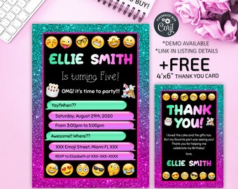 Emoji Texte Invitation Etsy France