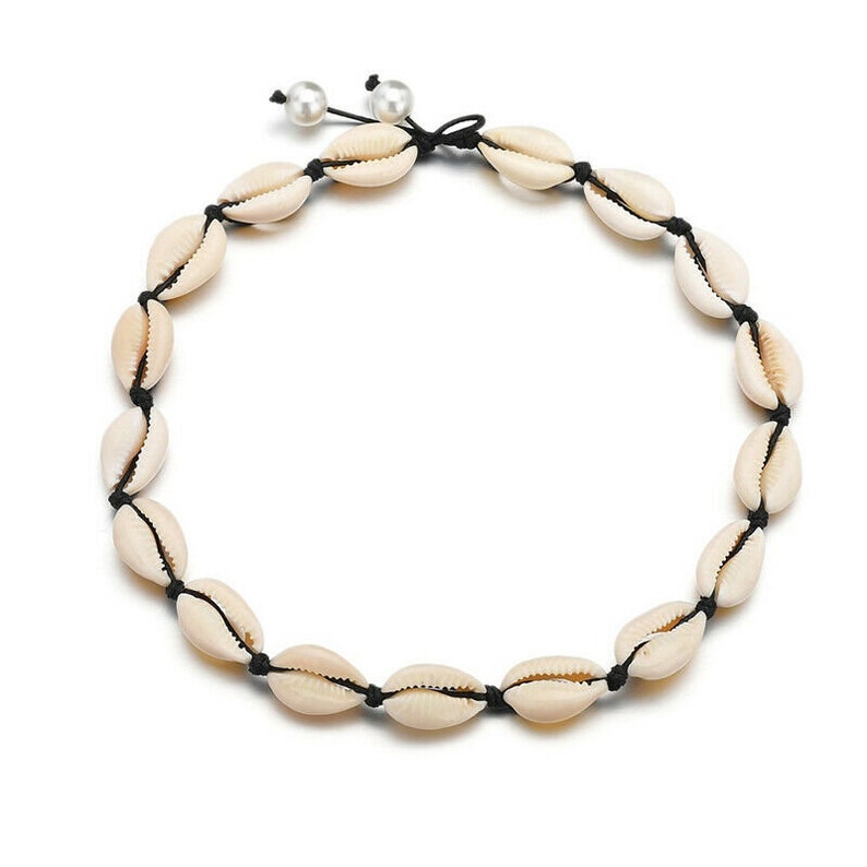 Womens Shell Cowrie Charm String Choker Surfer Necklace Beach Boho Ladies New
