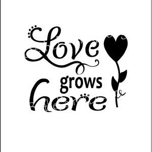 El amor crece aquí, cultivar positividad, plantar flores y vegetales orgánicos, jardinería, archivos digitales