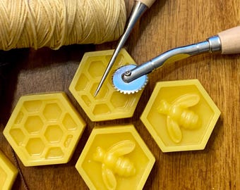 Garn wachsen & pflegen – 4er Set reines Bienenwachs für Stricken, Leder und Holz
